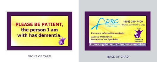 Picture of back and front of ADRC card. 